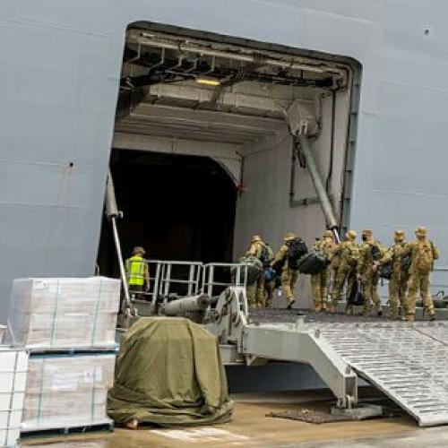 Naval ship departs for Tonga relief effort