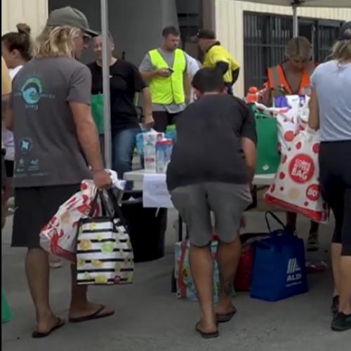 WATCH: Incredible make-shift donation hub in Currumbin helping flood victims in Northern NSW