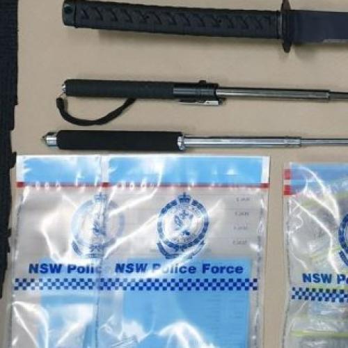 Bikie, woman charged following drugs, weapons haul