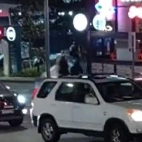 Pedestrians forced to scramble as stolen car mounts Surfers footpath