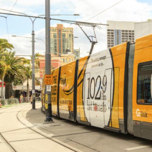 Alleged drunk driver gets stuck on Gold Coast tram tracks