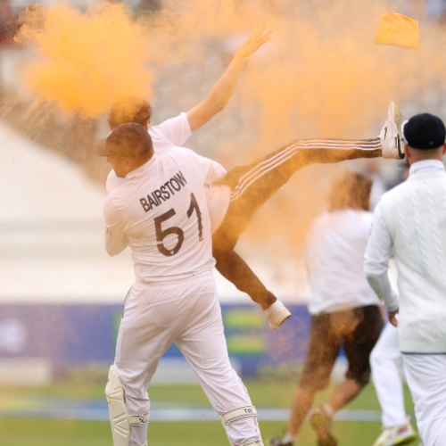 Bairstow hailed 'a hero' after halting pitch protesters