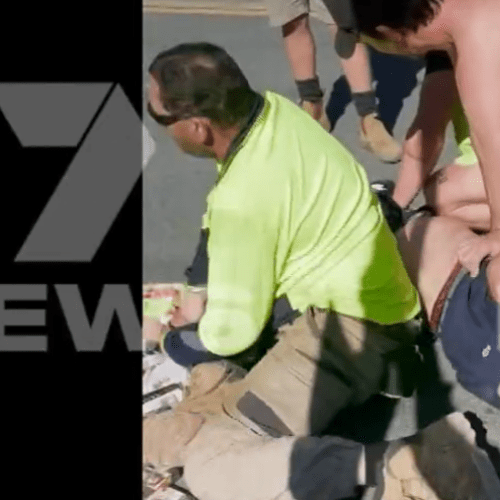 Tradies perform citizen's arrest in Broadbeach after stolen car crash
