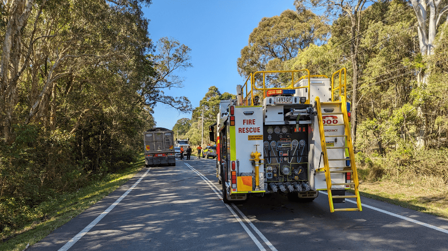 Man seriously injured after trucks, car collide on Gold Coast