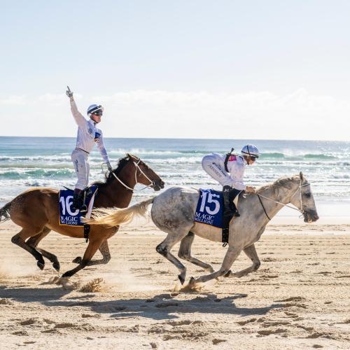 Horses to hit Broadbeach for iconic Magic Millions beach race and barrier draw