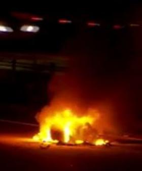 Motorcyclists rushed to hospital after fiery crash shuts down M1