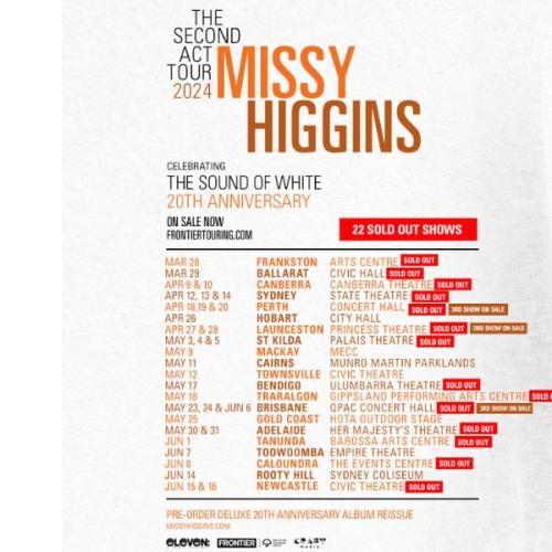 Missy Higgins Latest Tour has 22 sold out shows in one day