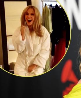 Kylie Minogue Celebrates Second Grammy Win in Her Bathrobe