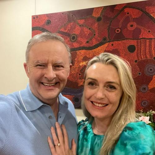 "She said yes!" Anthony Albanese pops the question to long-time love