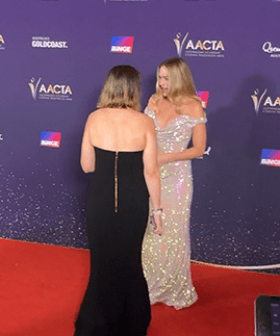 Margot Robbie was overheard talking about Aussie fans on the red carpet
