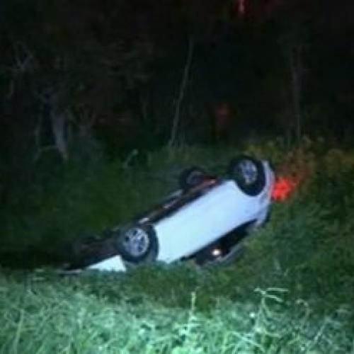 Police hunt for driver who fled scene after rental car flips on M1