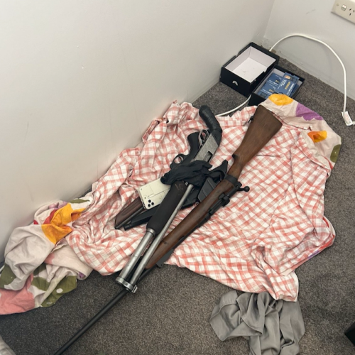 WATCH: Several firearms allegedly uncovered during Gold Coast raids