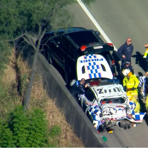 Four injured, including toddler and child, in massive M1 crash involving police car