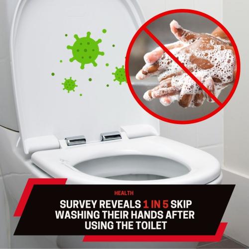 Survey Reveals 1 in 5 Skip Washing Their Hands After Using The Toilet