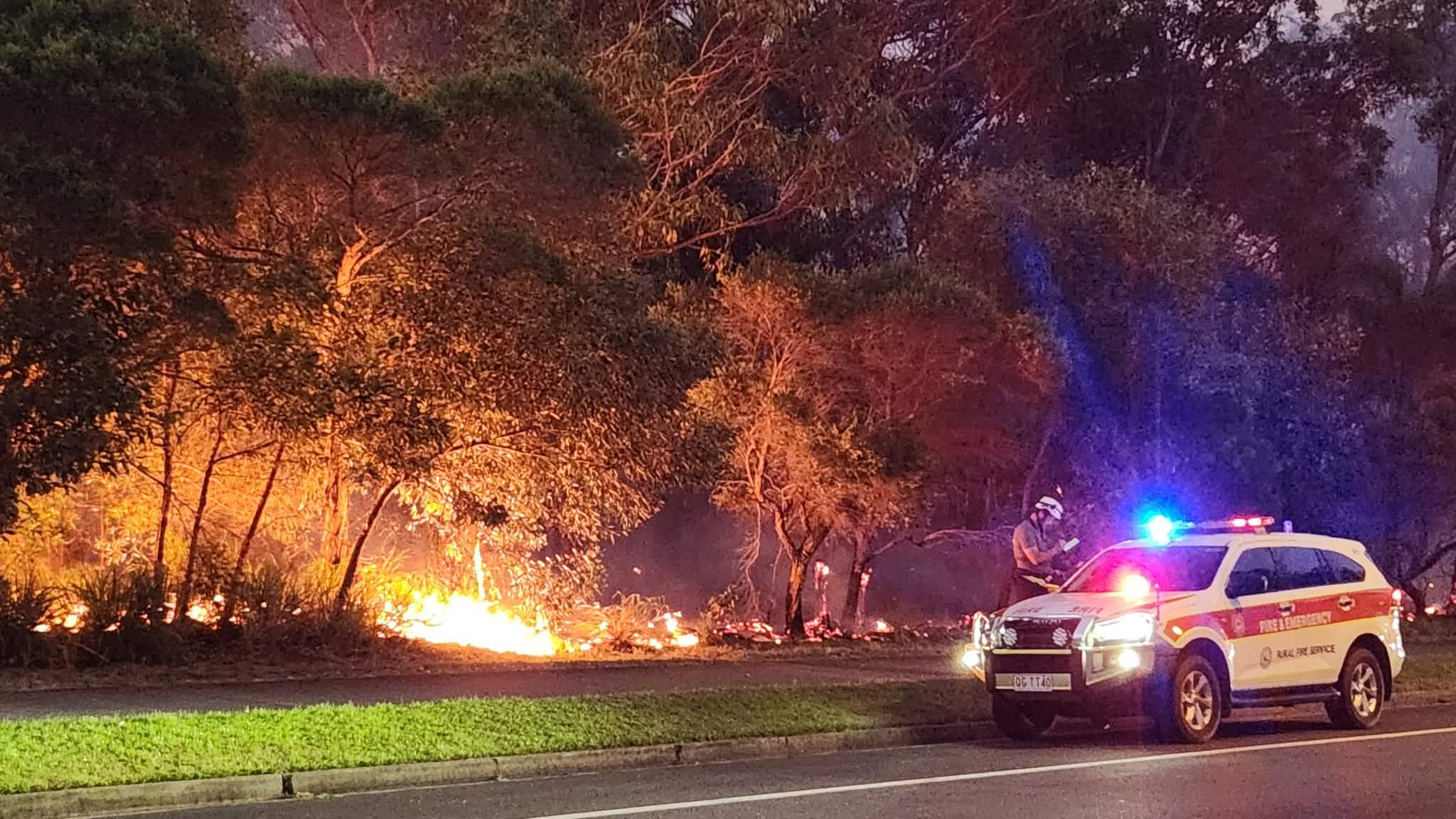 Fire crews keeping watch on Coombabah blaze