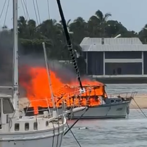 Man charged with arson after allegedly torching Gold Coast boat