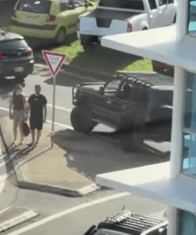 WATCH: Driver charged after dangerously swerving through packed Coolangatta streets