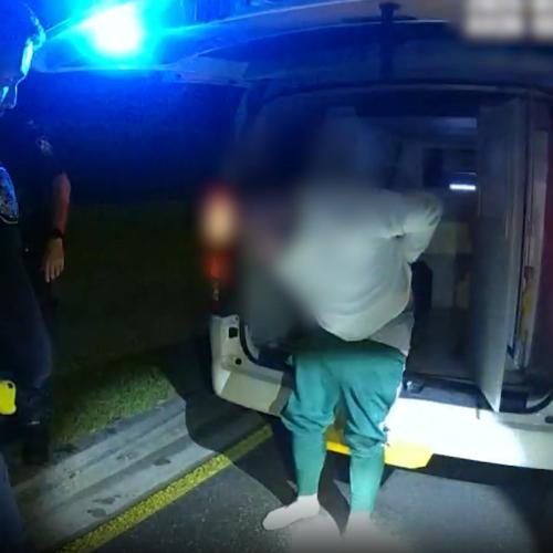 WATCH: Man runs from police while allegedly hiding drugs in pants on Gold Coast