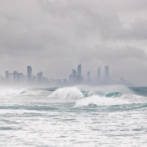 Whale watching boat damaged by wild Gold Coast surf